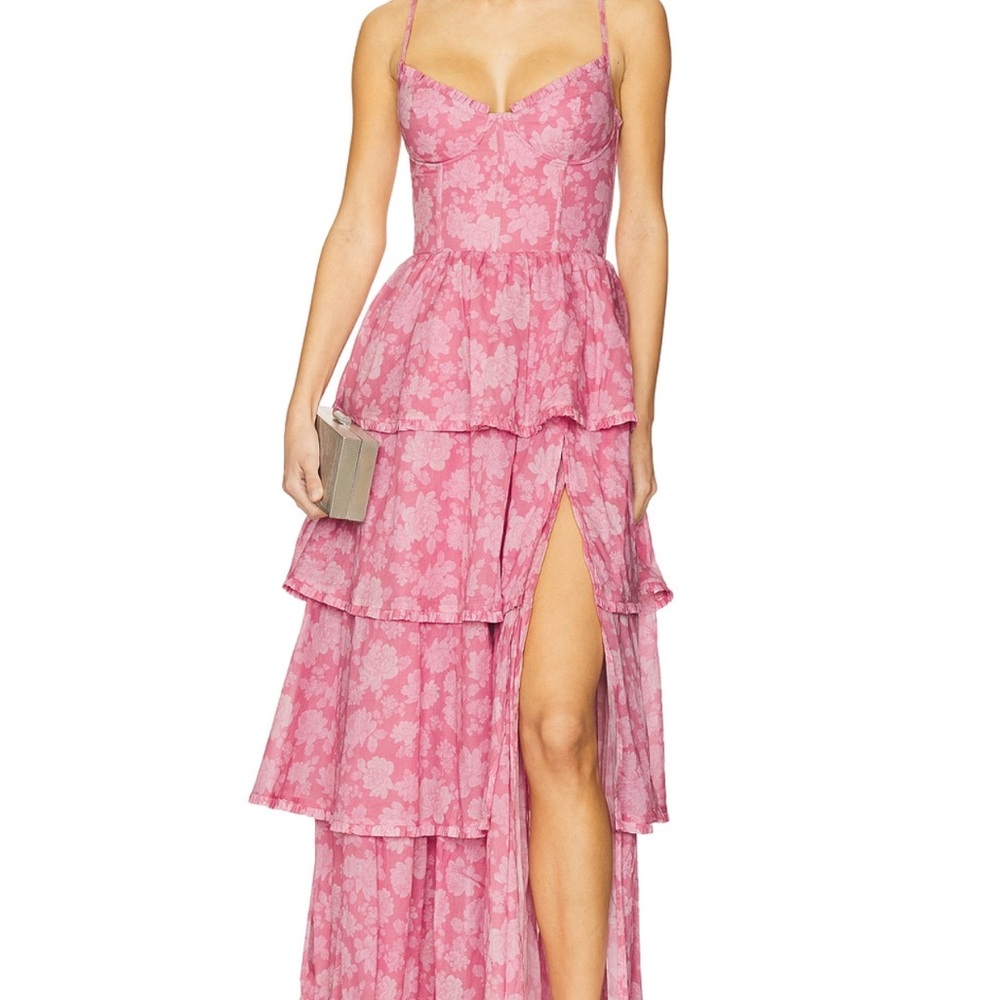 V. Chapman Pink Floral High Low Dress